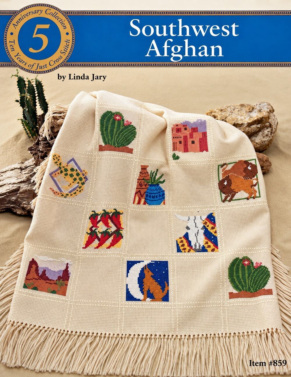 Counted Cross Stitch SOUTHWEST AFGHAN Linda Jary Blanket Pattern